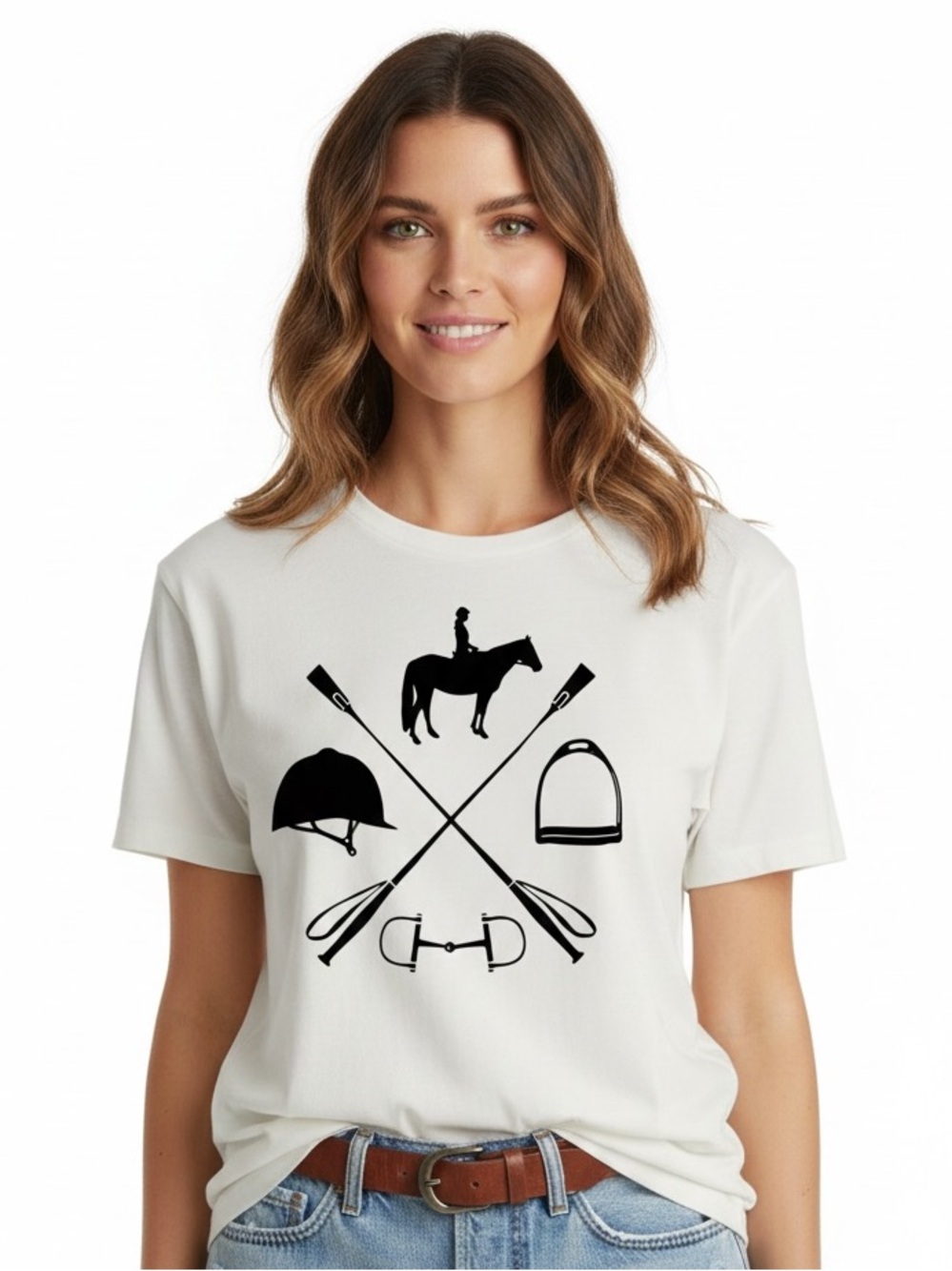 Equestrian Icon Graphic Tee - White